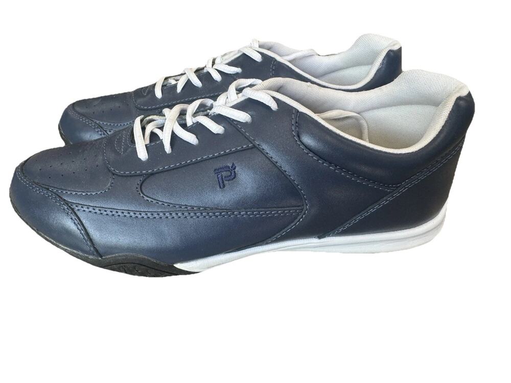 Propet FLAIR Navy blue comfort Leather Walking Shoes 9.5 EE Wide Healthcare
